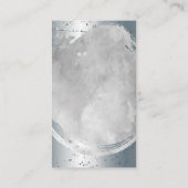 Zeitgenössischer Grau Watercolor Metallic Grunge Visitenkarte (Rückseite)