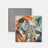 Zeitgenössischer Jazzmusiker Magnet (Vorderseite/Rückseite)