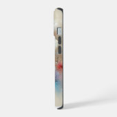 Zeitgenössischer Kosmos Abstraktes Design iPhone 15 Hülle (Linke Seite)
