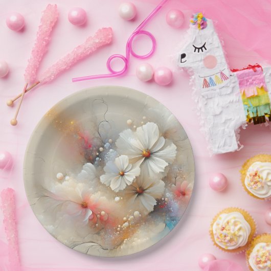 Zeitgenössischer Kosmos Abstraktes Design Pappteller (Party)