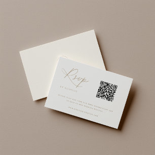 Zeitgenössischer Küsten Chic Hochzeits-QR-Code RSVP Karte