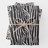 Zeitgenössischer Leopard und Zebra Geschenkpapier Set (Beispiel)