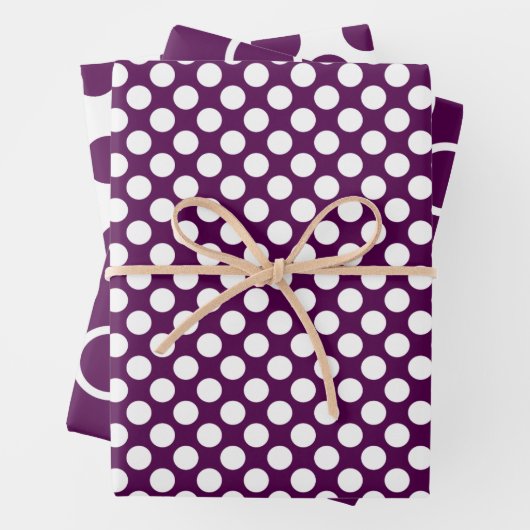 Zeitgenössischer Lila Polka Dot Geschenkpapier Set (Beispiel)