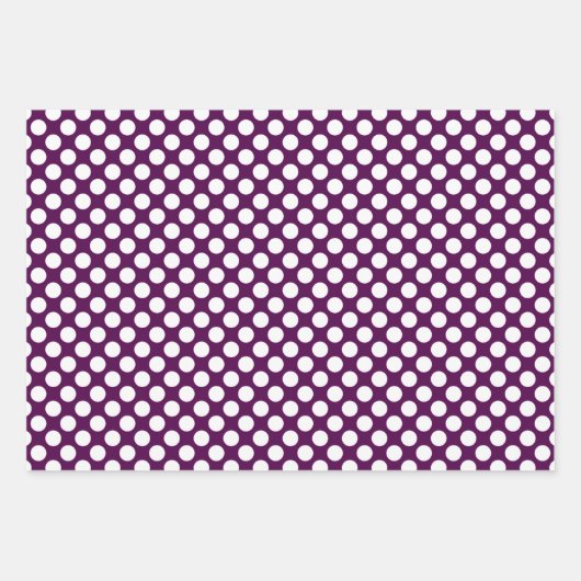 Zeitgenössischer Lila Polka Dot Geschenkpapier Set (Vorderseite)