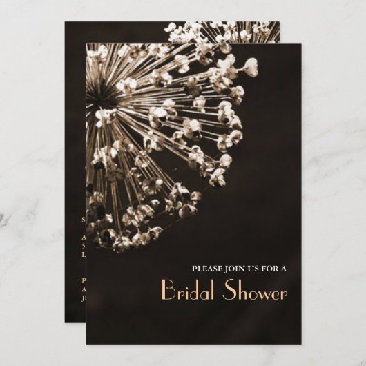 Zeitgenössischer Löwenzahn wünscht Brautparty Einladung (Vorne/Hinten)