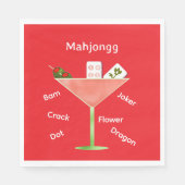 Zeitgenössischer Mahjong Martini Paper Napkin Serviette (Vorderseite)