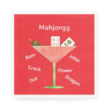 Zeitgenössischer Mahjong Martini Paper Napkin