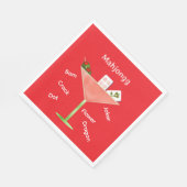 Zeitgenössischer Mahjong Martini Paper Napkin Serviette (Ecke)