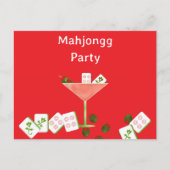 Zeitgenössischer Mahjong Party Martini Glass Postk Postkarte (Vorderseite)