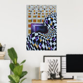 Zeitgenössischer Minimalismus Handgemalte Kunst Poster (Heimbüro)