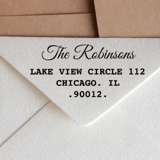 Zeitgenössischer minimalistischer Adressstempel Permastempel