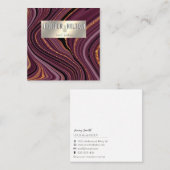 Zeitgenössischer Nagelsalon mit Bordeaux Quadratische Visitenkarte (Vorne/Hinten)