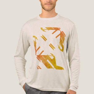 Zeitgenössischer Orange Southwest Art Look Abstrac Tri-Blend Shirt