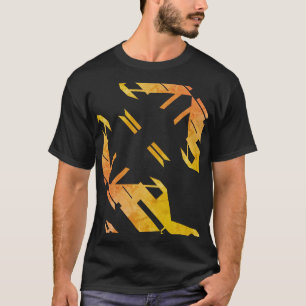 Zeitgenössischer orangefarbener Südwest-Kunstlook T-Shirt