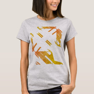 Zeitgenössischer orangefarbener Südwest-Kunstlook  T-Shirt