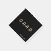 Zeitgenössischer Personalisierter Schwarzer Abschl Serviette (Ecke)