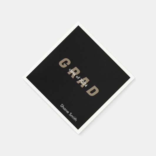 Zeitgenössischer Personalisierter Schwarzer Abschl Serviette (Ecke)