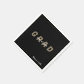 Zeitgenössischer Personalisierter Schwarzer Abschl Serviette (Ecke)