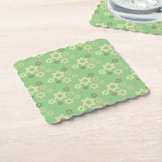 Zeitgenössischer Pessach Grüne Sterne von David Untersetzer (angewinkelt)