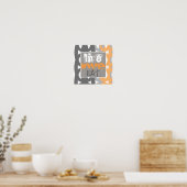 Zeitgenössischer Plakattext live Liebe essen Poster (Küche)