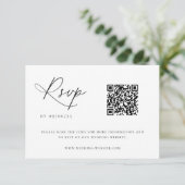 Zeitgenössischer QR-Code für Küstenchic Wedding RSVP Karte (Stehend Vorderseite)