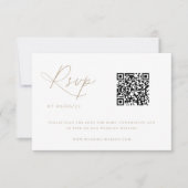 Zeitgenössischer QR-Code für Küstenchic Wedding RSVP Karte (Vorderseite)