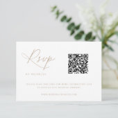 Zeitgenössischer QR-Code für Küstenchic Wedding RSVP Karte (Stehend Vorderseite)