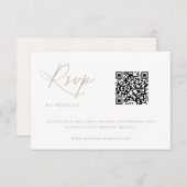Zeitgenössischer QR-Code für Küstenchic Wedding RSVP Karte (Vorne/Hinten)