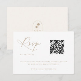 Zeitgenössischer QR-Code für Küstenchic Wedding RSVP Karte
