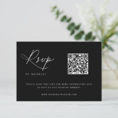 Zeitgenössischer QR-Code für Küstenchic Wedding RSVP Karte (Stehend Vorderseite)