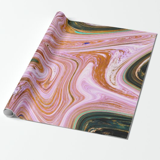 Zeitgenössischer rosa Marmor Abstrakt Geschenkpapier (Ungerollt)