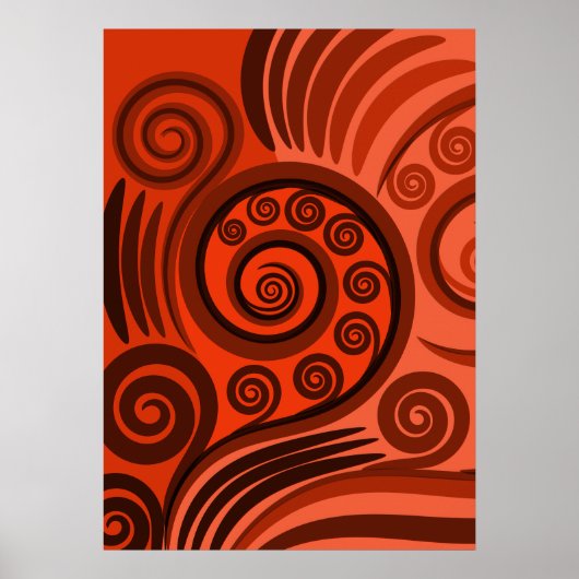 Zeitgenössischer Rostorn-Orange-Naturschutzgebiet Poster (Vorne)