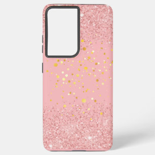 Zeitgenössischer rustikaler Glitzer Pink Samsung G Galaxy Hülle