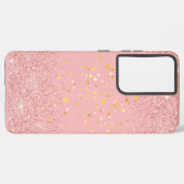 Zeitgenössischer rustikaler Glitzer Pink Samsung G Samsung Galaxy Hülle (Rückseite (Horizontal))