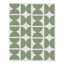 Zeitgenössischer Sage Green Retro Halbmond 70er