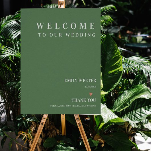 Zeitgenössischer Sage Grüne Begrüßung zu unserer H Poster