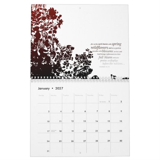Zeitgenössischer Schrifts-Kunst-Kalender Kalender (Jan 2027)