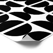 Zeitgenössischer Schwarz-Weiß-Retro-Halbmond-70er Poster (Ecke)