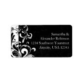 Zeitgenössischer Schwarz-Weiß-Swirl Adressaufkleber (Vorne)