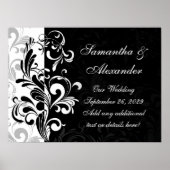 Zeitgenössischer Schwarz-Weiß-Swirl Poster (Vorne)