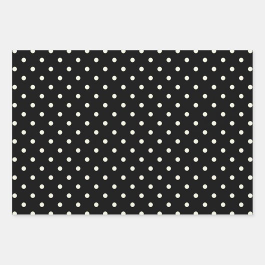 Zeitgenössischer schwarz-weiß-zeitloser Polka-Dot Geschenkpapier Set (Vorderseite 2)