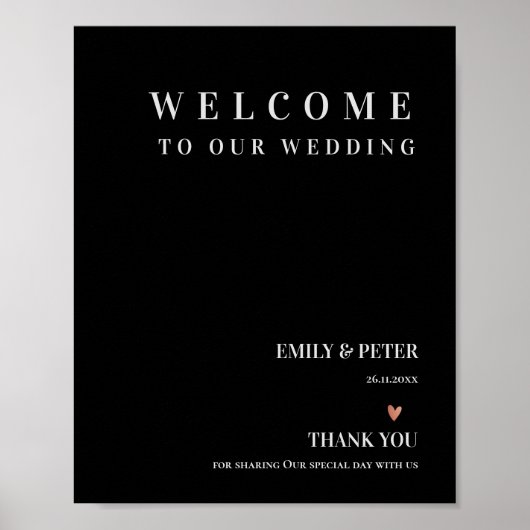 Zeitgenössischer Schwarz-weißer Empfang zu unserer Poster (Vorne)