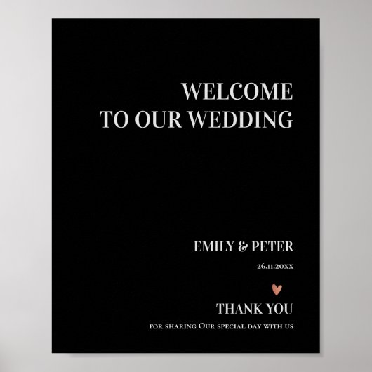 Zeitgenössischer Schwarz-weißer Empfang zu unserer Poster (Vorne)