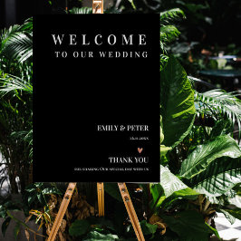 Zeitgenössischer Schwarz-weißer Empfang zu unserer Poster