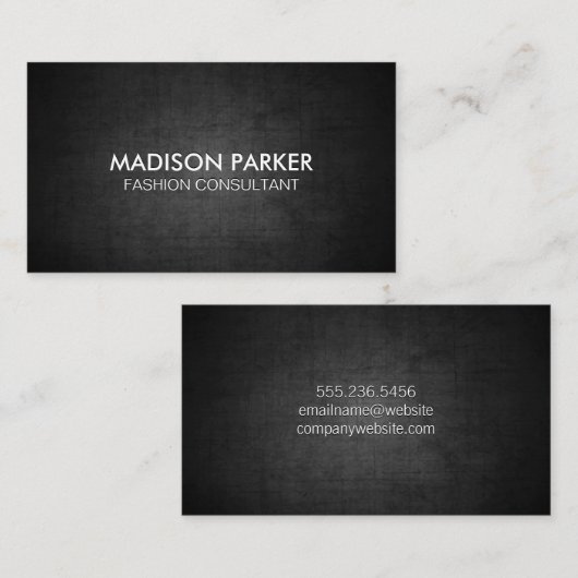 Zeitgenössischer Schwarzer Texturhintergrund Visitenkarte (Vorne/Hinten)