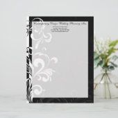 Zeitgenössischer Schwarzweiss-Strudel Briefkopf (Stehend Vorderseite)