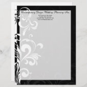 Zeitgenössischer Schwarzweiss-Strudel Briefkopf (Vorne/Hinten)