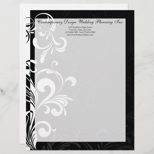 Zeitgenössischer Schwarzweiss-Strudel Briefkopf (Vorne/Hinten)