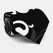 Zeitgenössischer Schwarzweiss-Strudel Krawatte (Gerollt)