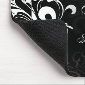 Zeitgenössischer Schwarzweiss-Strudel Mousepad (Ecke)